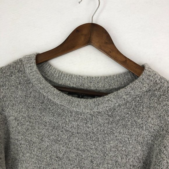 Romeo + Juliet Couture Women's Size Small Grey Knit Ruffle Sweater Mini Dress - Picture 2 of 10